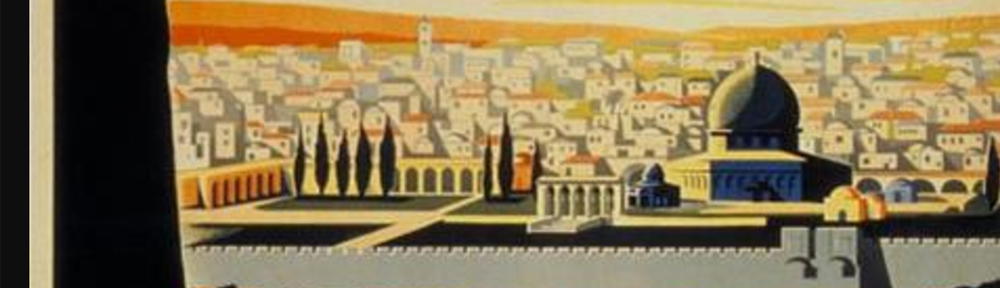 Image of the city of Jerusalem from a 1930s zionist poster